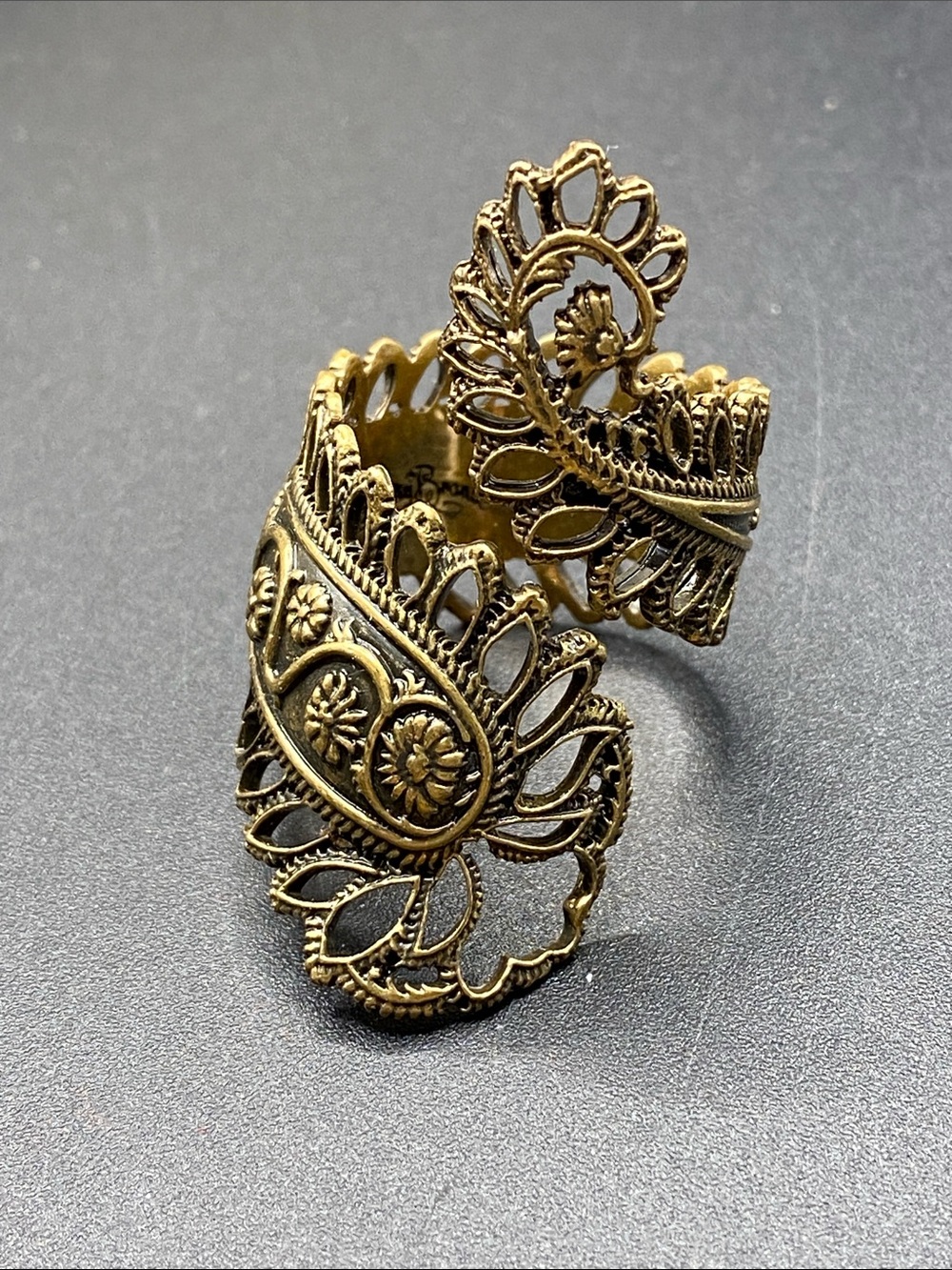LUCKY BRAND Bronze Fashion Ring Filigree Size 7